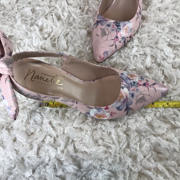 NANETTE LEPORE- FLORAL SLING BACK HEELS - Picture 9 of 10